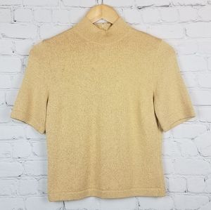 St. John Gold Short Sleeve Top